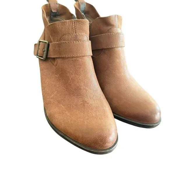 Lucky Brand Boomer Casual Ankle Boots Womens Size 5.5M EUR 35.5 Brown Leather - Picture 4 of 6